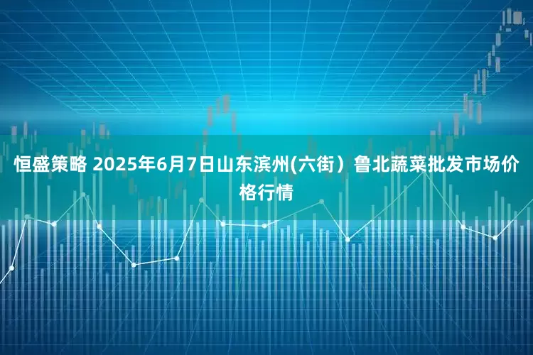恒盛策略 2025年6月7日山东滨州(六街）鲁北蔬菜批发市场价格行情